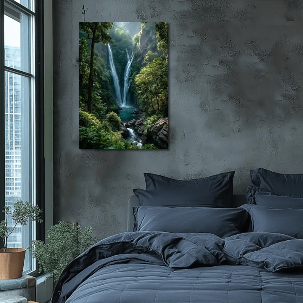 Tropical Waterfall Deep Jungle Forest – Wall Art