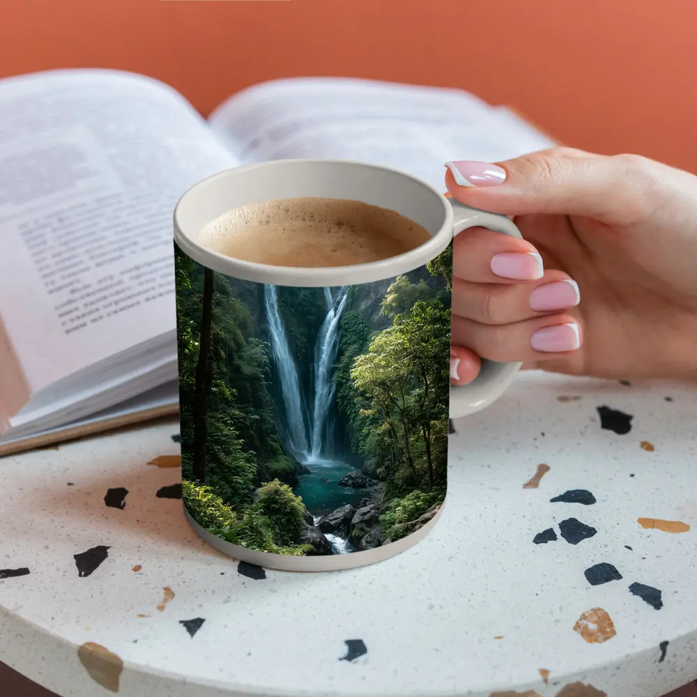 Tropical Waterfall Deep Jungle Forest – Mugs