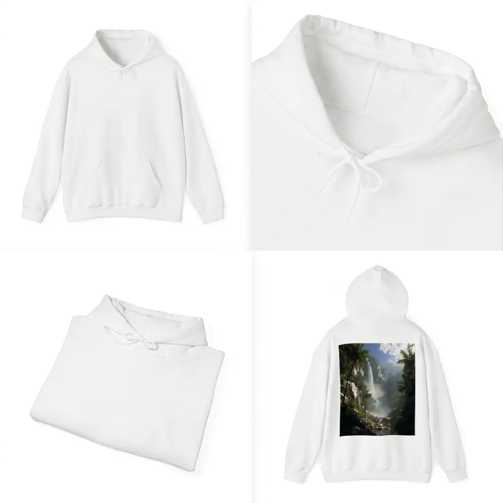 Tropical Waterfall Jungle Mist Rocky River – Hoodies