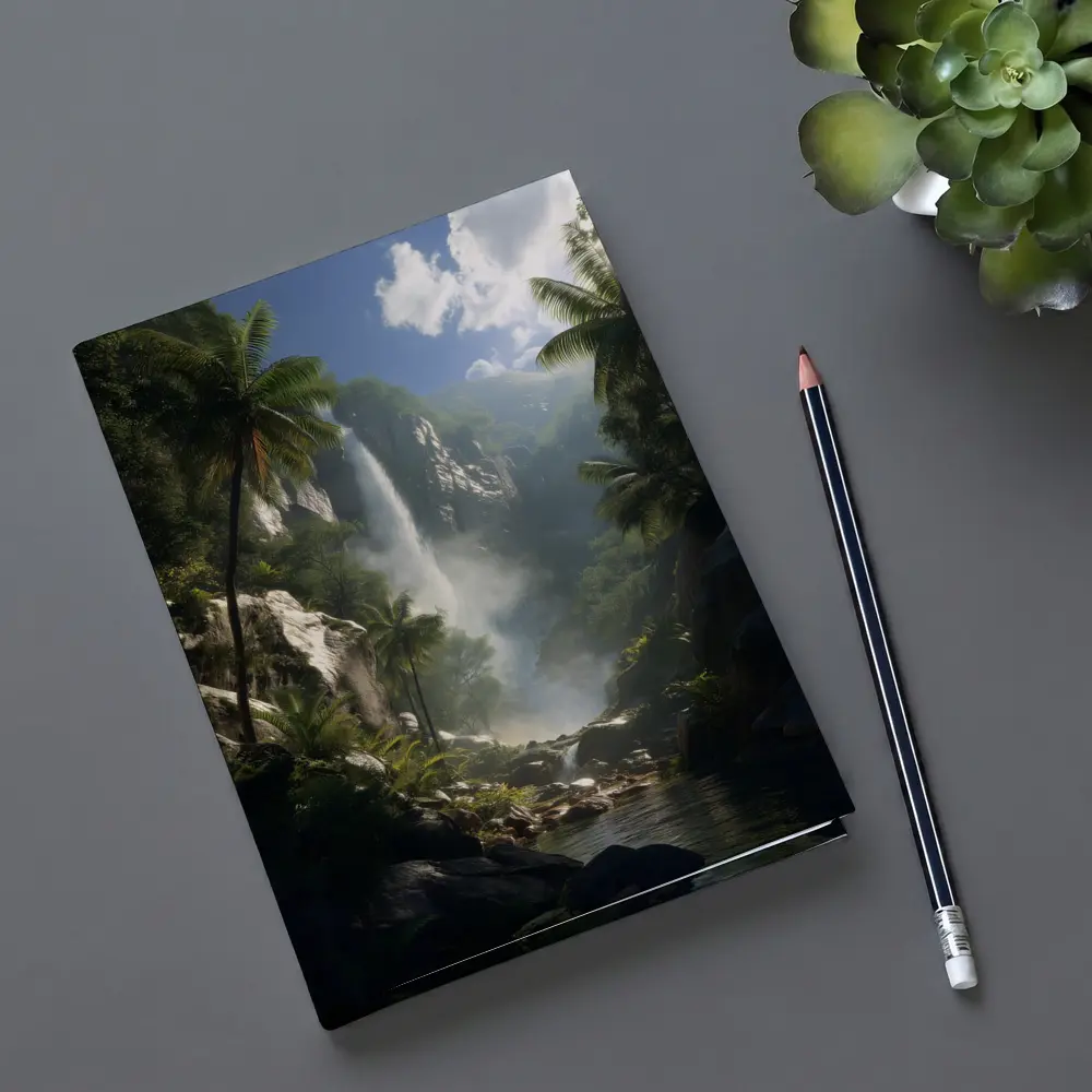 Tropical Waterfall Jungle Mist Rocky River – Notebooks