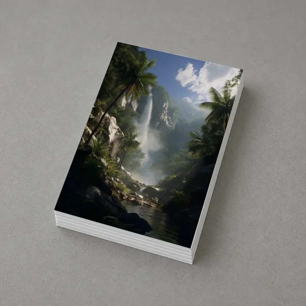 Tropical Waterfall Jungle Mist Rocky River – Postcards