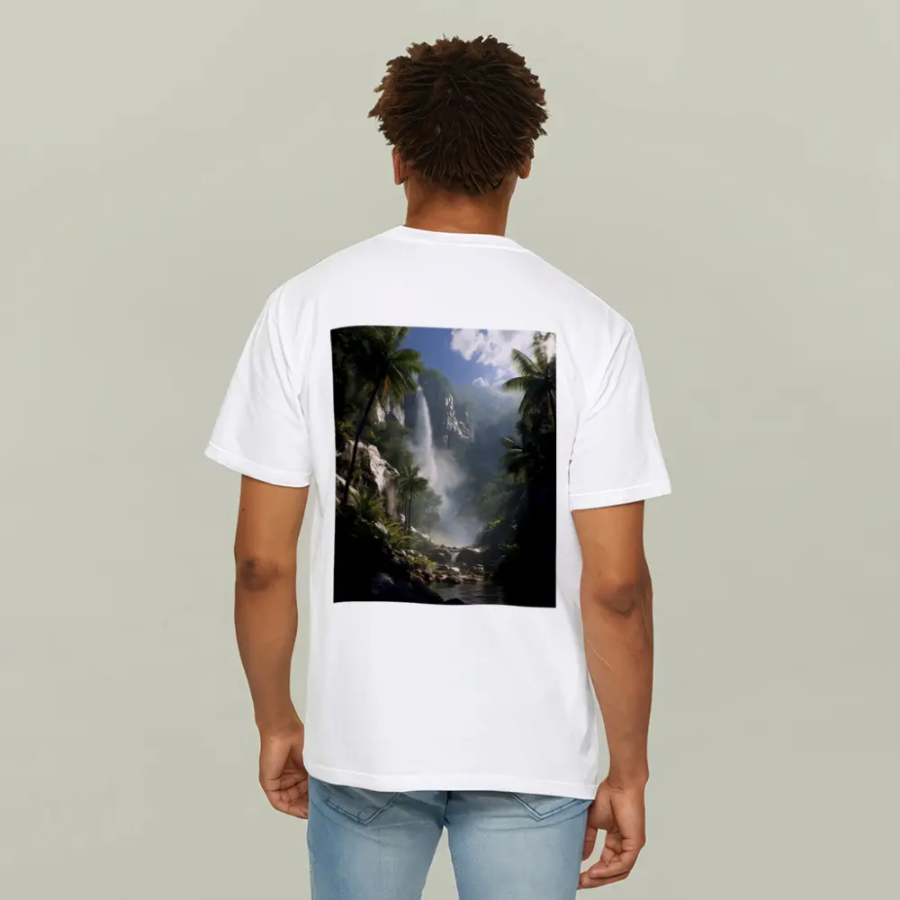 Tropical Waterfall Jungle Mist Rocky River – T-Shirts