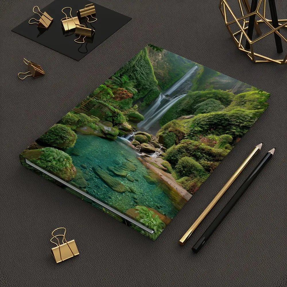 Tropical Waterfall Green Jungle Pool Nature – Notebooks