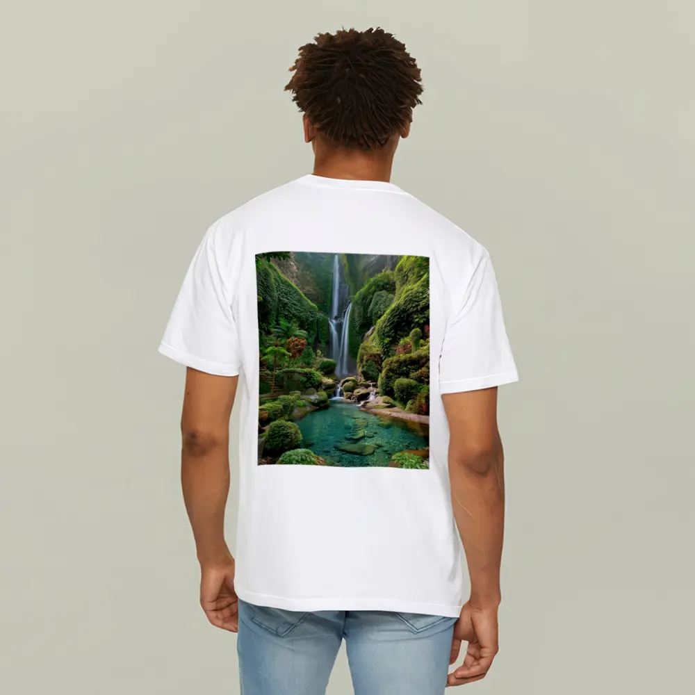 Tropical Waterfall Green Jungle Pool Nature – T-Shirts