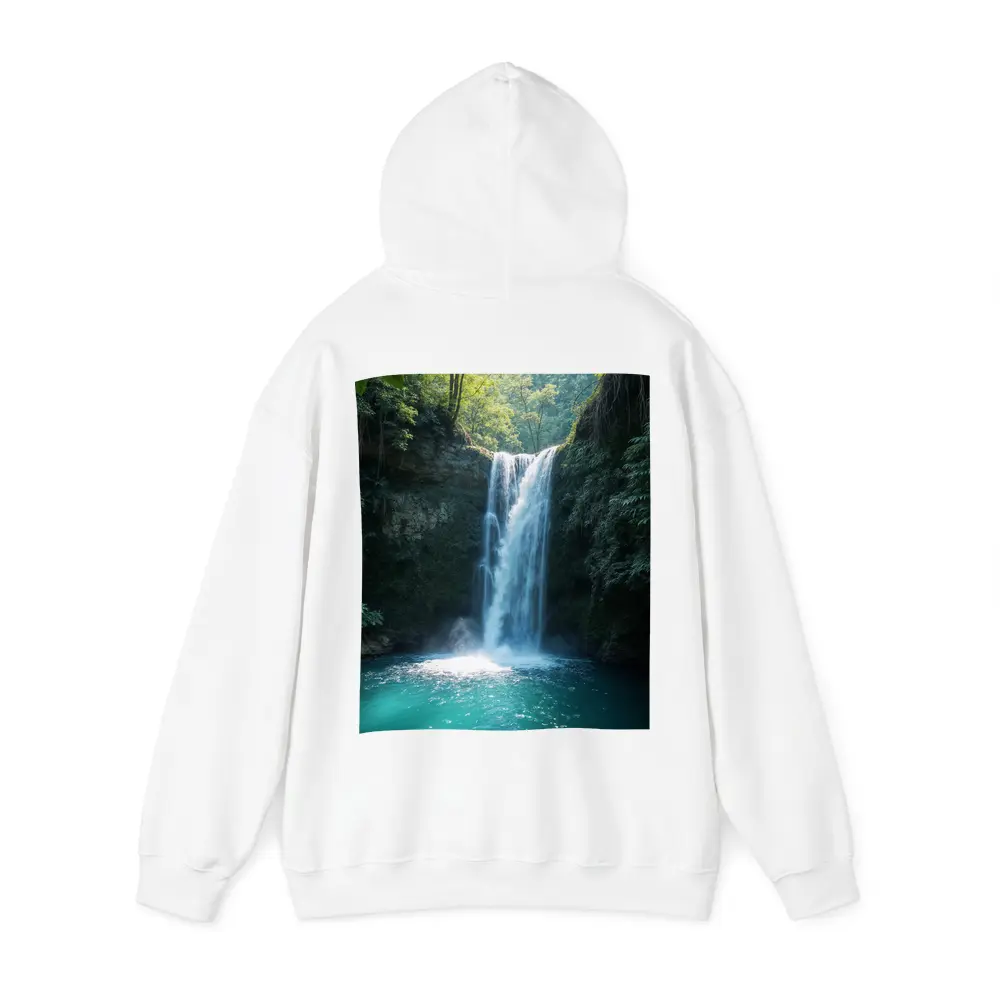 Tropical Waterfall Flowing Into Turquoise Pool – Hoodies