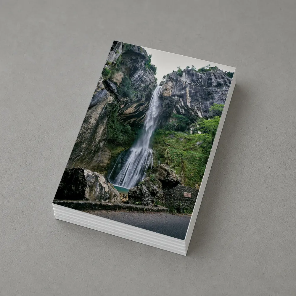 Tall Waterfall Cascading Down Rocky Cliffs – Postcards