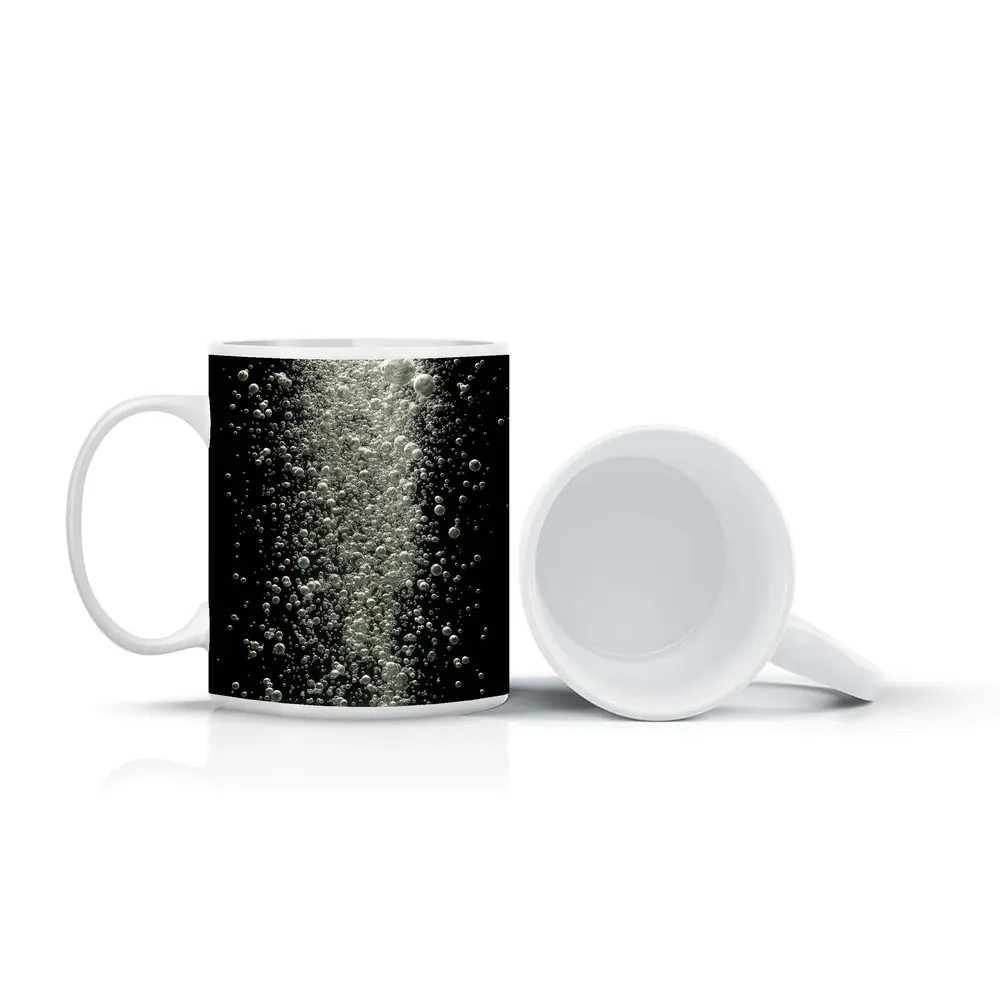 Underwater Air Bubbles Rising Dark Background – Mugs