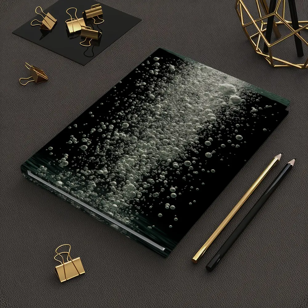 Underwater Air Bubbles Rising Dark Background – Notebooks
