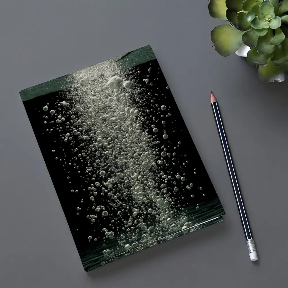 Underwater Air Bubbles Rising Dark Background – Notebooks