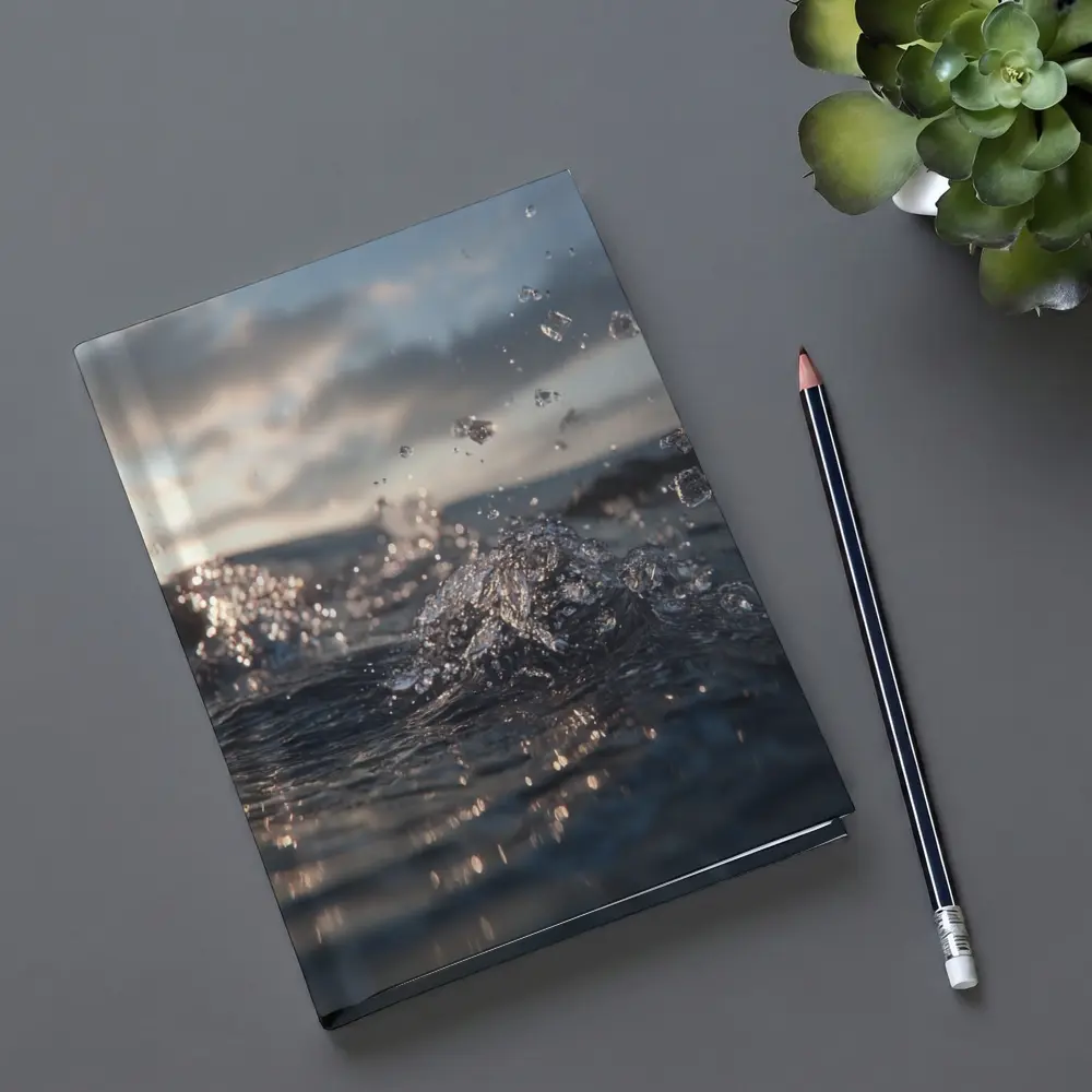 Ocean Wave Splash Dramatic Cloudy Sky – Notebooks