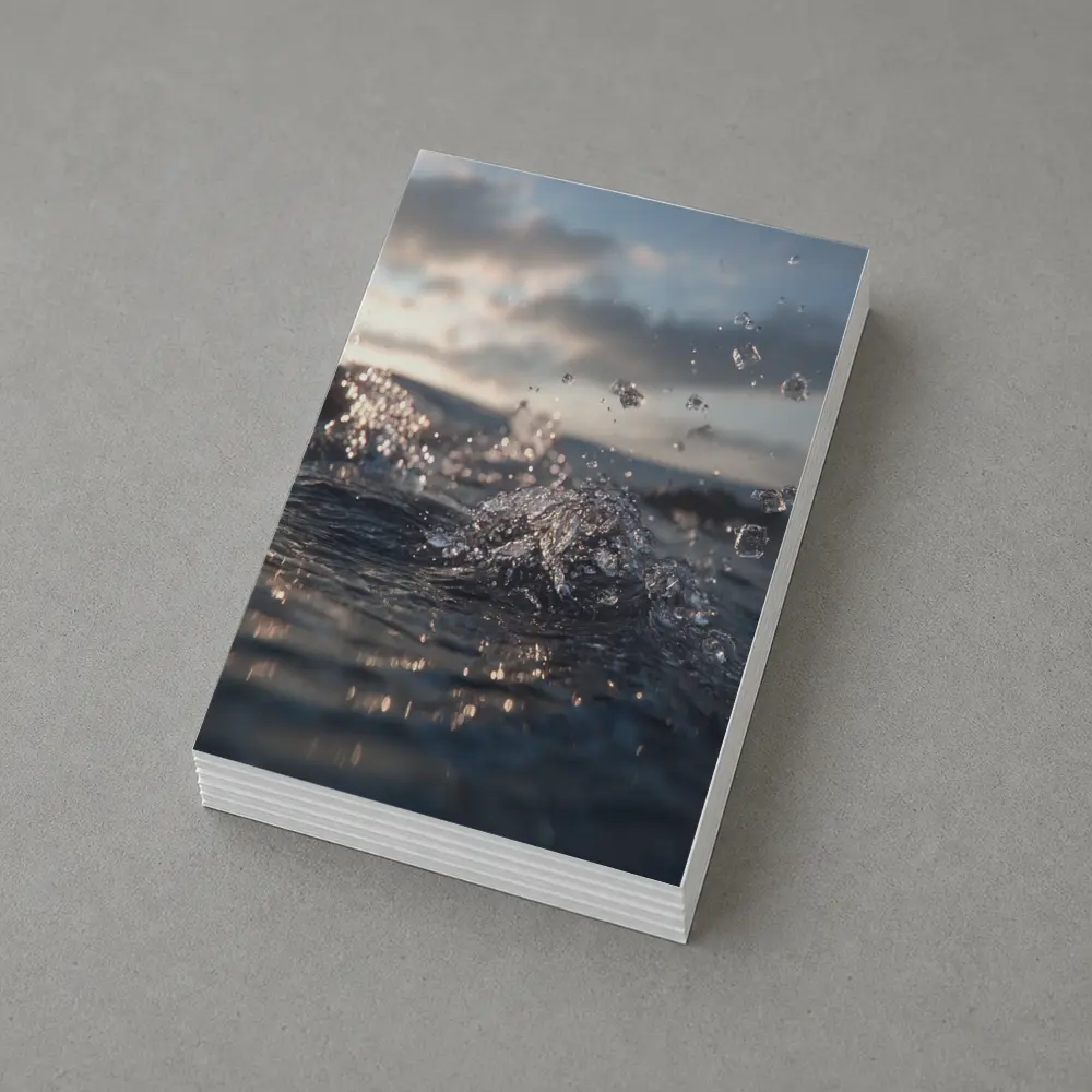 Ocean Wave Splash Dramatic Cloudy Sky – Postcards