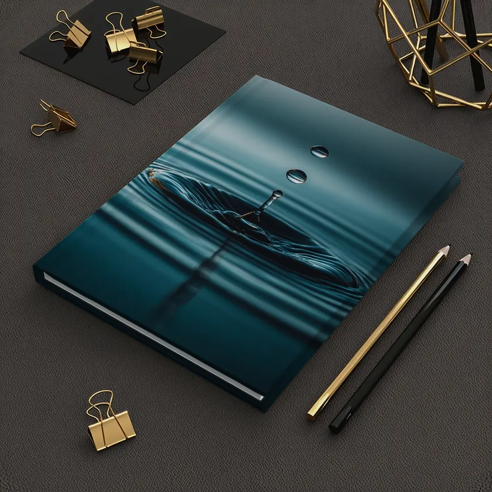 Water Drop Ripple Teal Blue Surface – Notebooks
