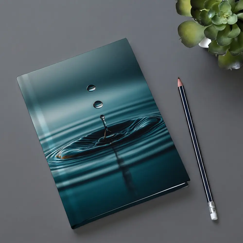 Water Drop Ripple Teal Blue Surface – Notebooks