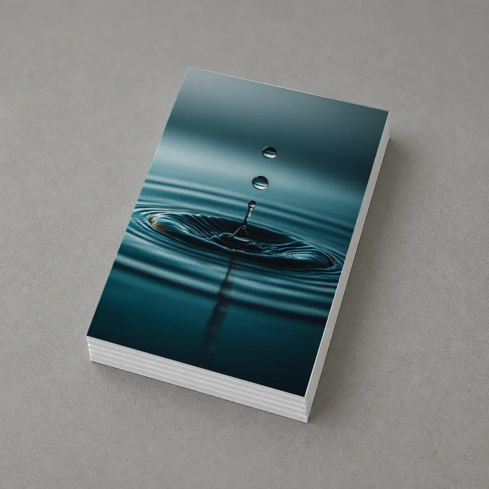 Water Drop Ripple Teal Blue Surface – Postcards