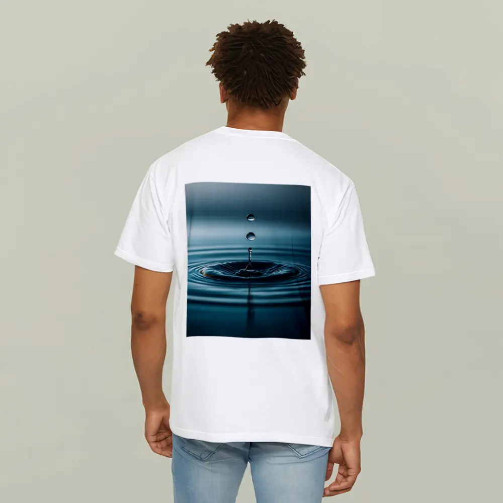 Water Drop Ripple Teal Blue Surface – T-Shirts