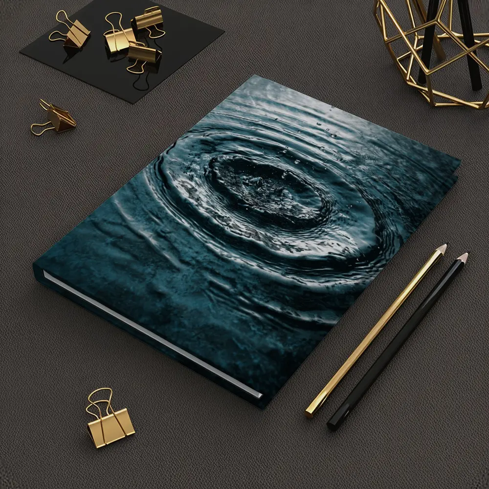 Water Ripple Circles Dark Teal Surface – Notebooks