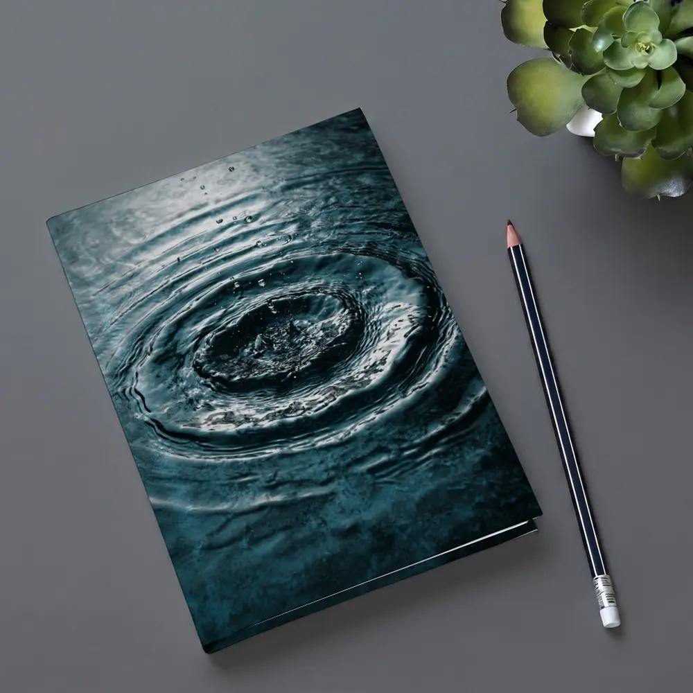 Water Ripple Circles Dark Teal Surface – Notebooks