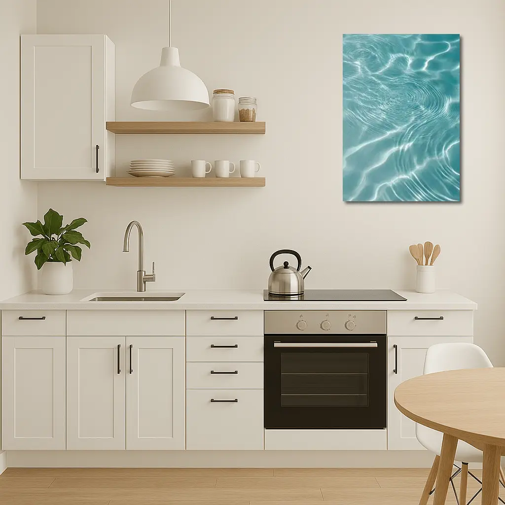 Clear Teal Pool Water Ripples Light Reflections – Wall Art