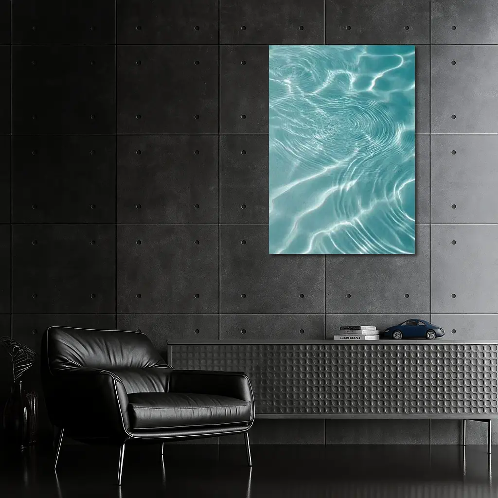 Clear Teal Pool Water Ripples Light Reflections – Wall Art