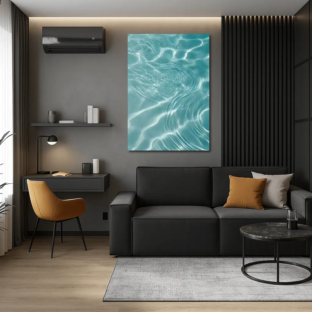 Clear Teal Pool Water Ripples Light Reflections – Wall Art