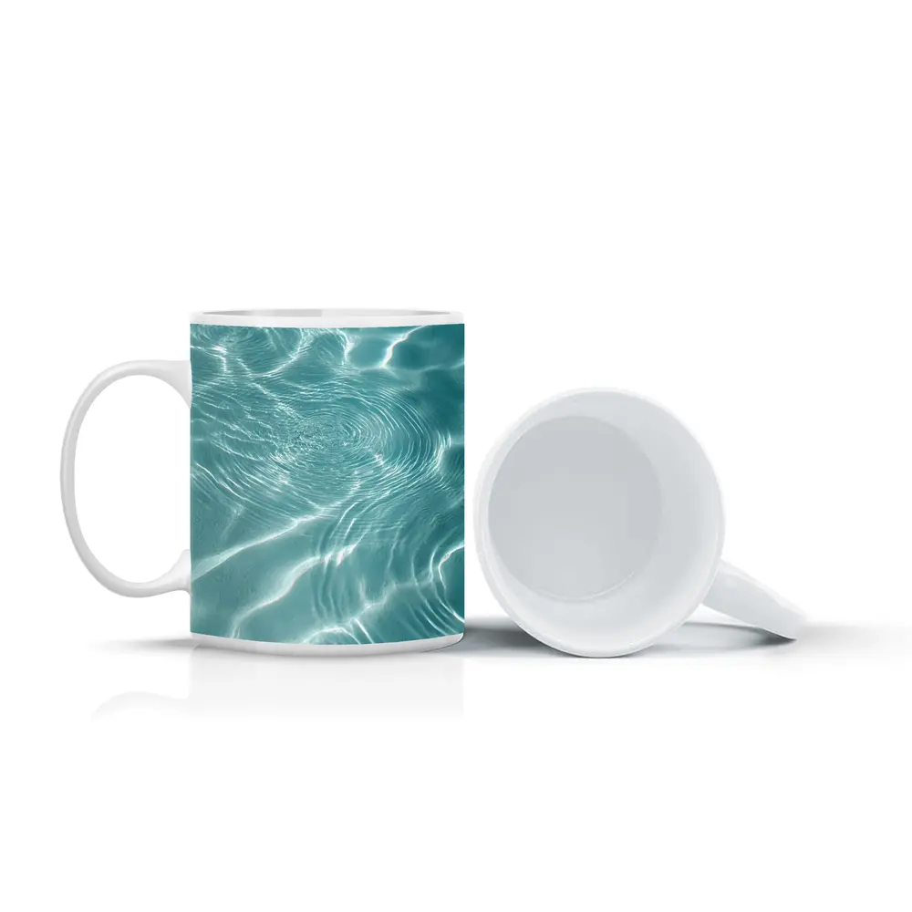 Clear Teal Pool Water Ripples Light Reflections – Mugs
