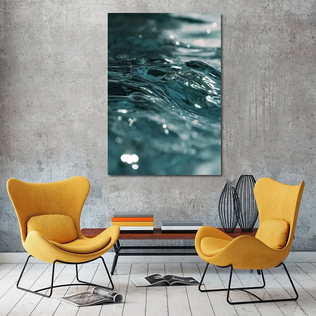 Close Up Teal Ocean Water Surface Ripples – Wall Art
