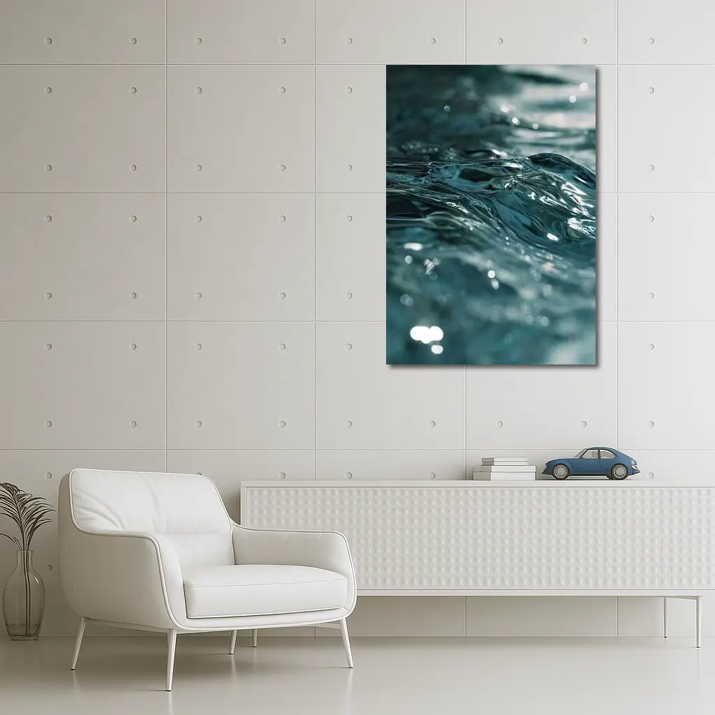Close Up Teal Ocean Water Surface Ripples – Wall Art