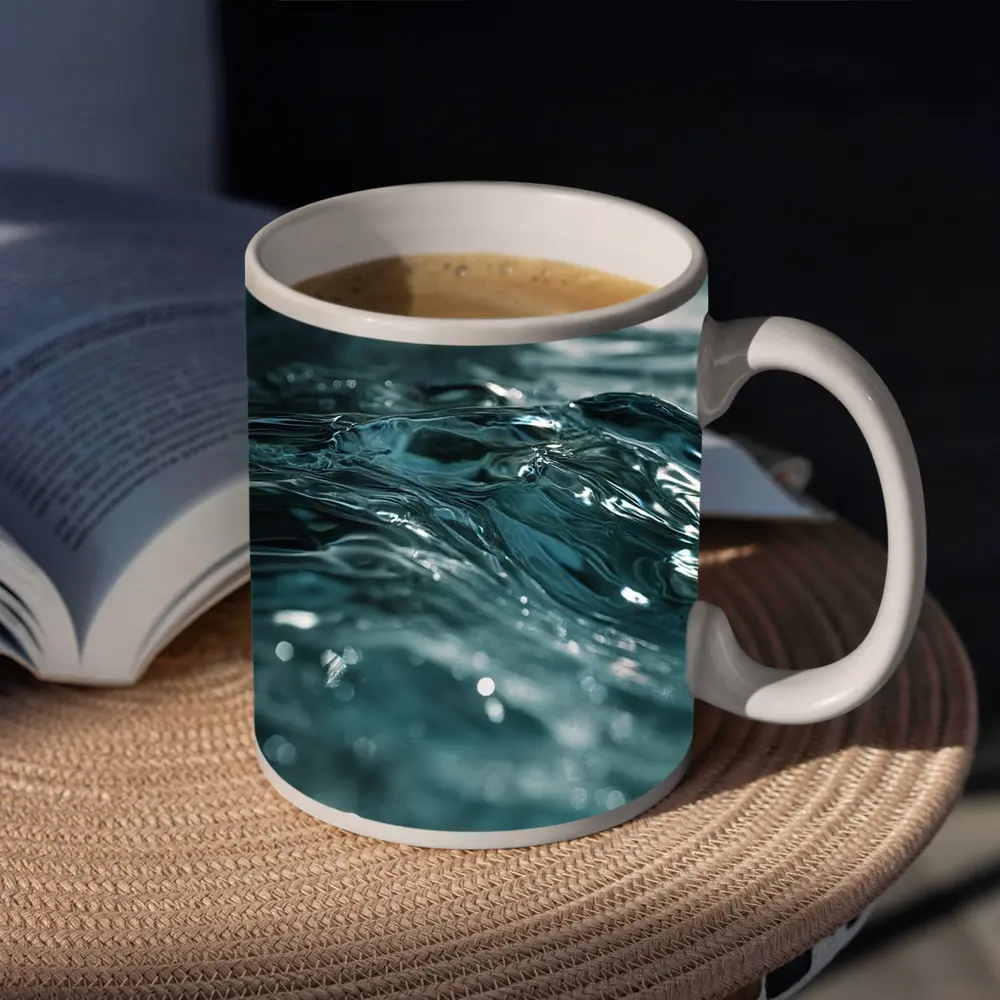 Close Up Teal Ocean Water Surface Ripples – Mugs