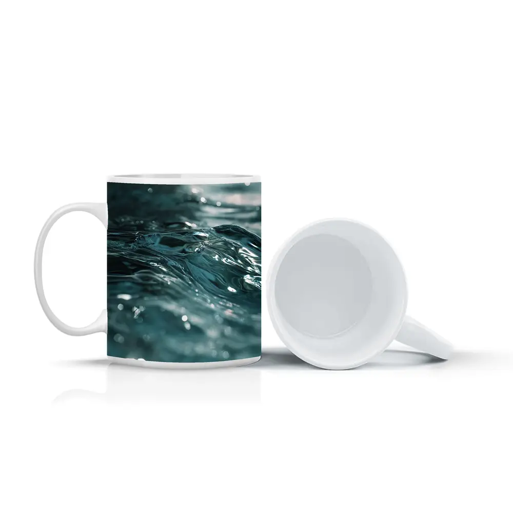 Close Up Teal Ocean Water Surface Ripples – Mugs