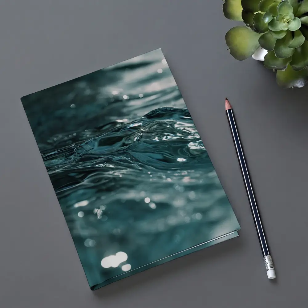 Close Up Teal Ocean Water Surface Ripples – Notebooks
