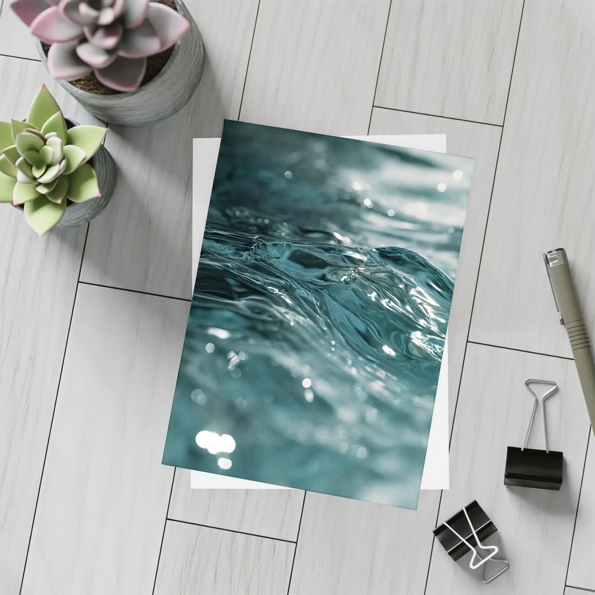 Close Up Teal Ocean Water Surface Ripples – Postcards