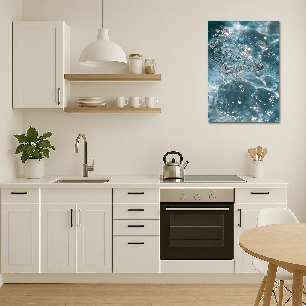 Clear Blue Water Surface with Sparkling Light – Wall Art