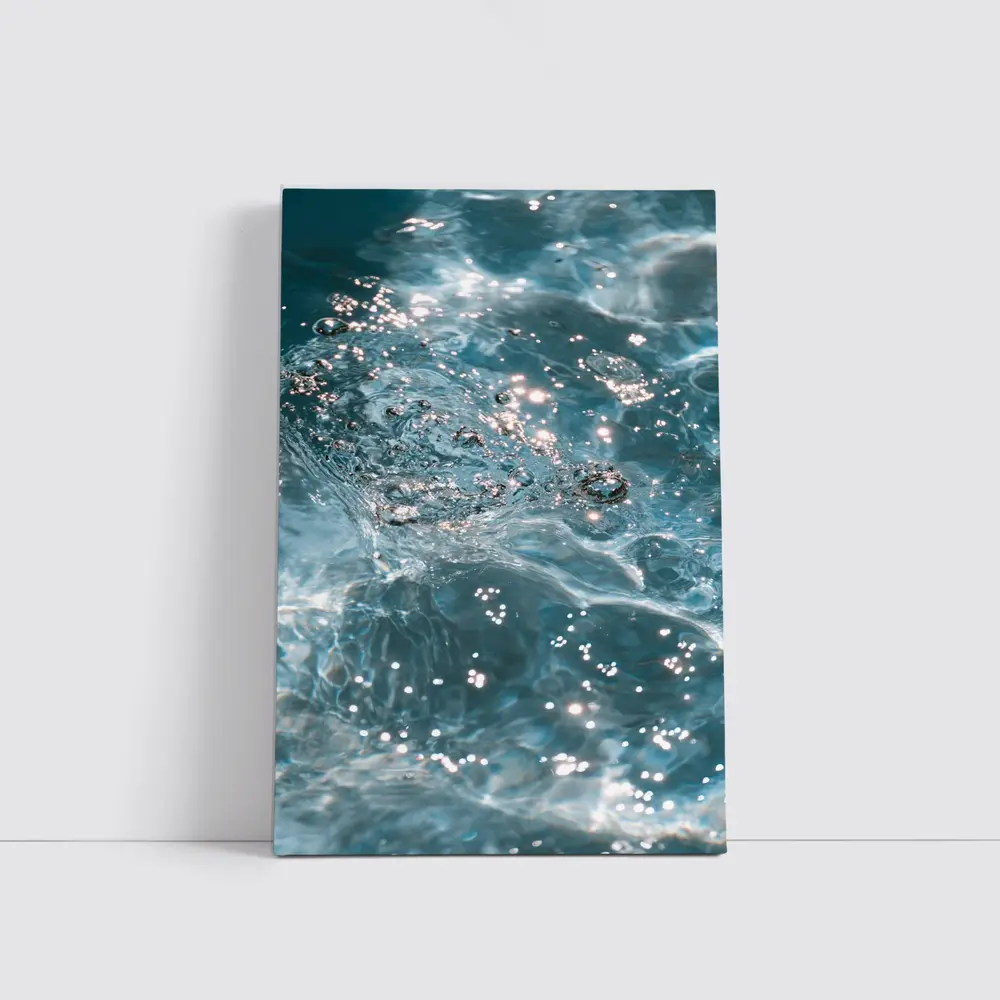 Clear Blue Water Surface with Sparkling Light – Wall Art