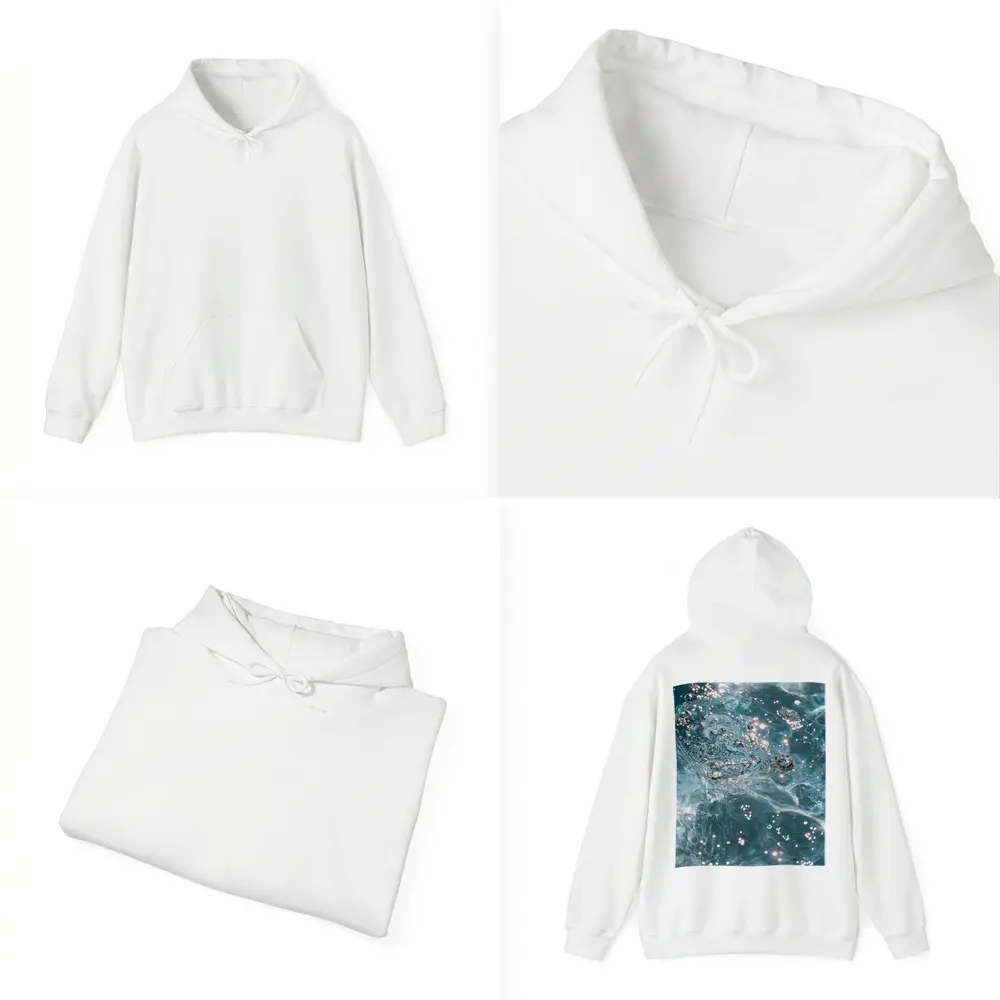 Clear Blue Water Surface with Sparkling Light – Hoodies