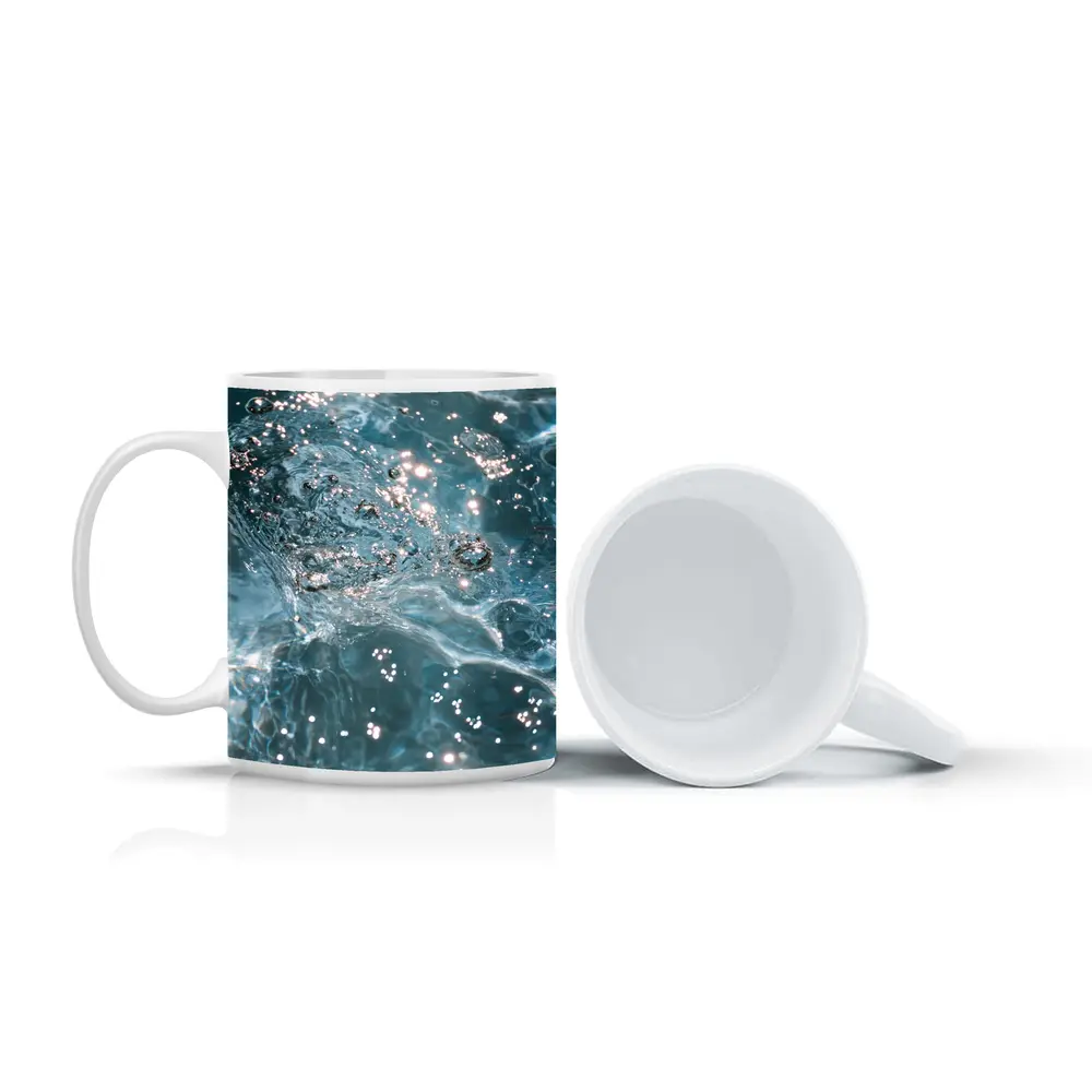 Clear Blue Water Surface with Sparkling Light – Mugs