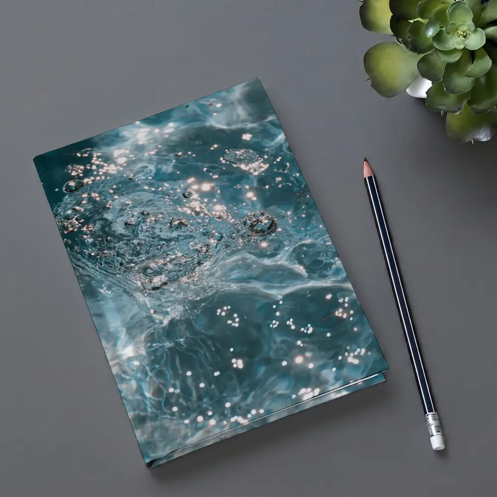 Clear Blue Water Surface with Sparkling Light – Notebooks