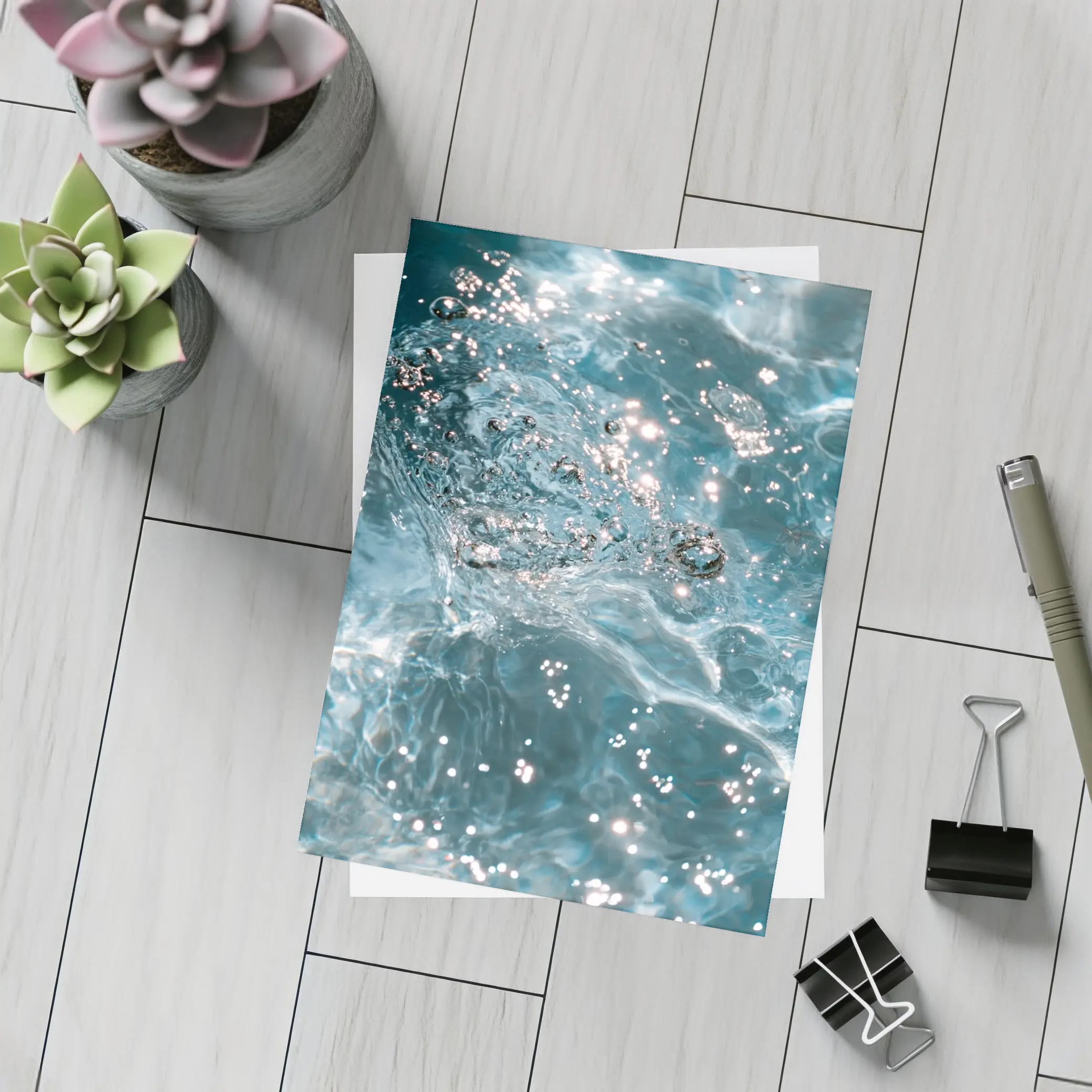 Clear Blue Water Surface with Sparkling Light – Postcards