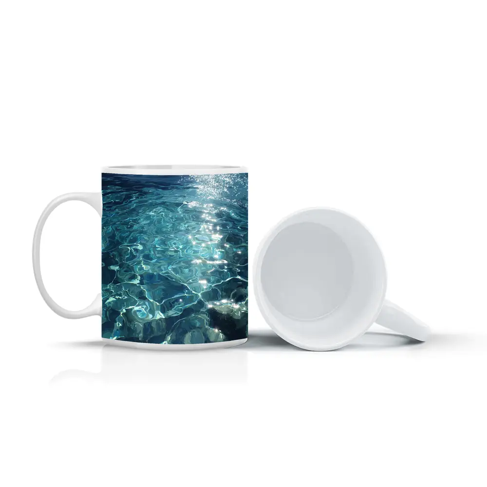 Clear Turquoise Ocean Water Sunlight Reflections – Mugs