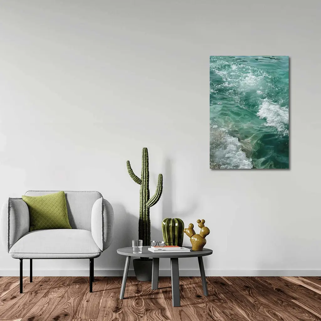 Clear Turquoise Ocean Waves Coastal Water – Wall Art