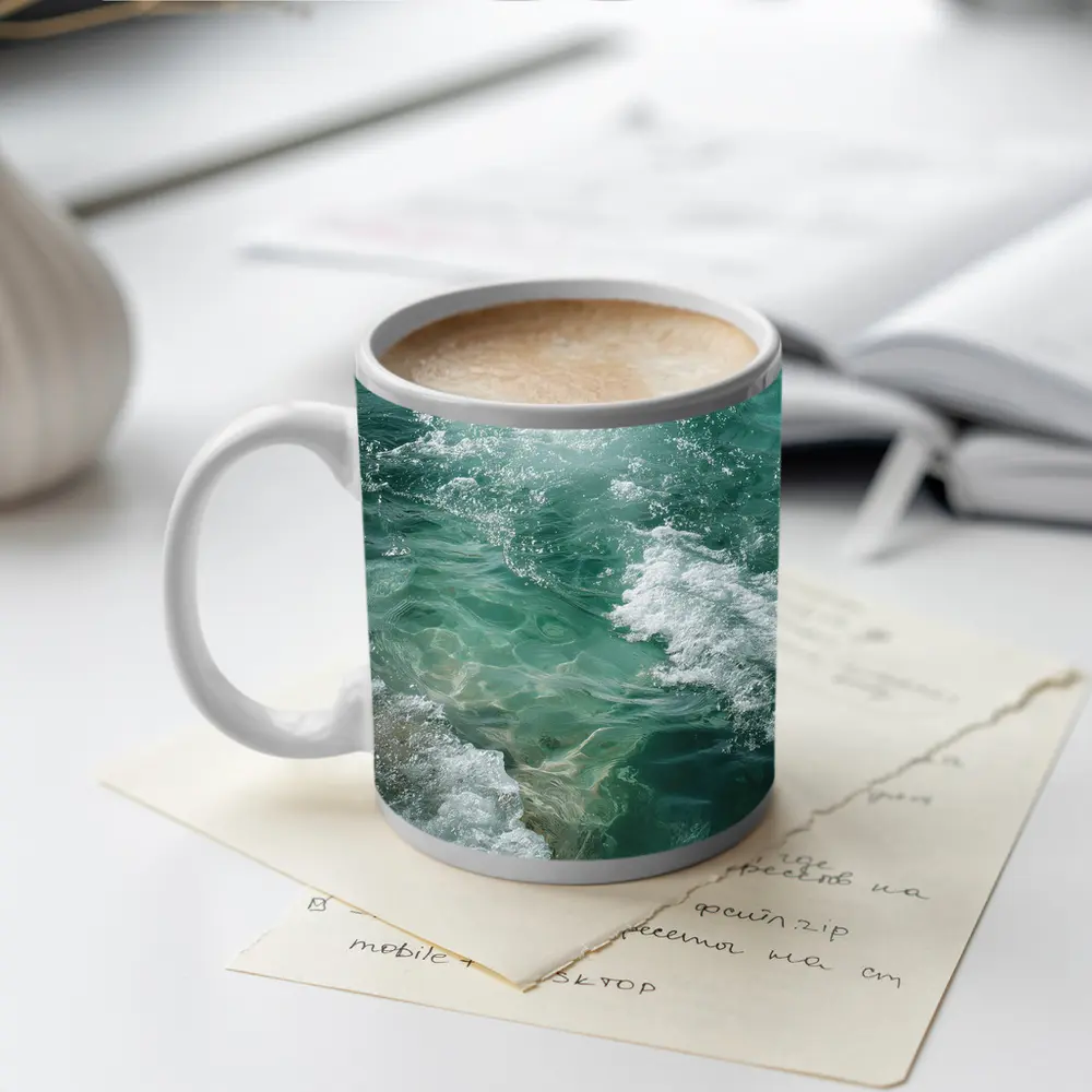 Clear Turquoise Ocean Waves Coastal Water – Mugs