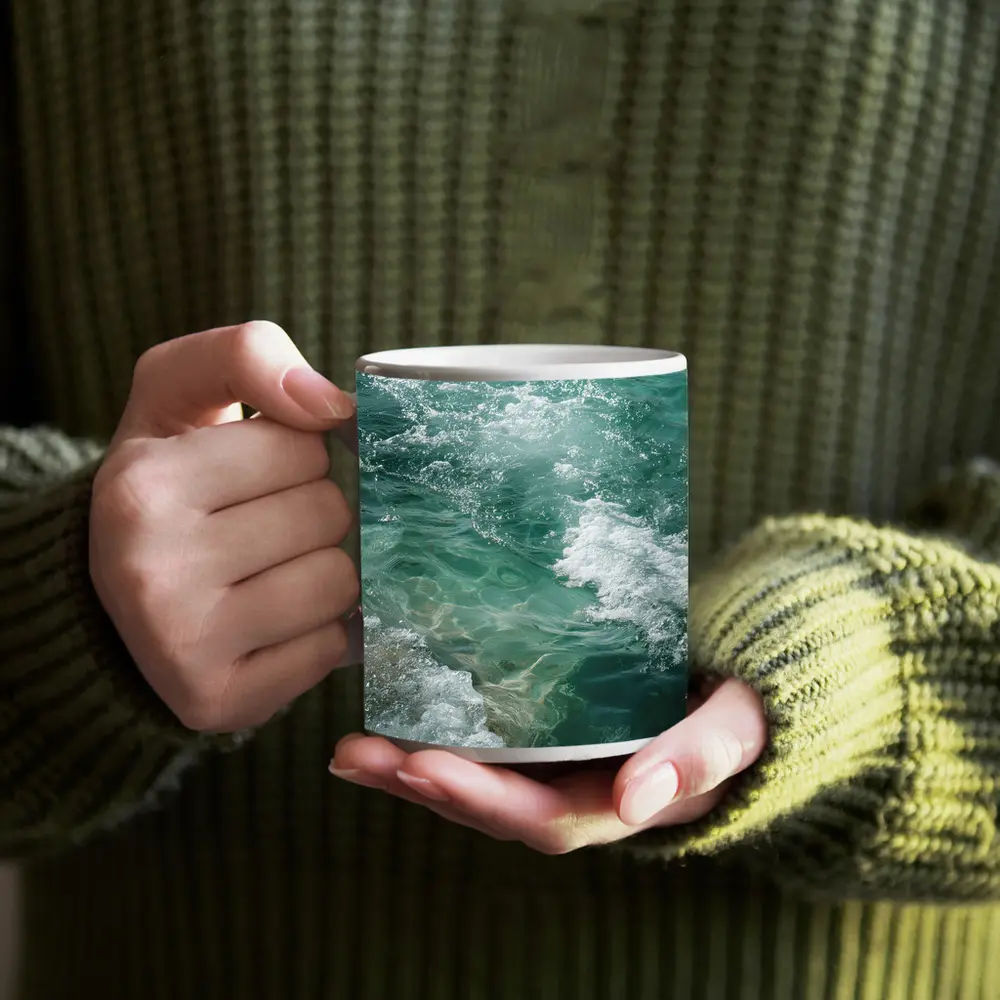 Clear Turquoise Ocean Waves Coastal Water – Mugs