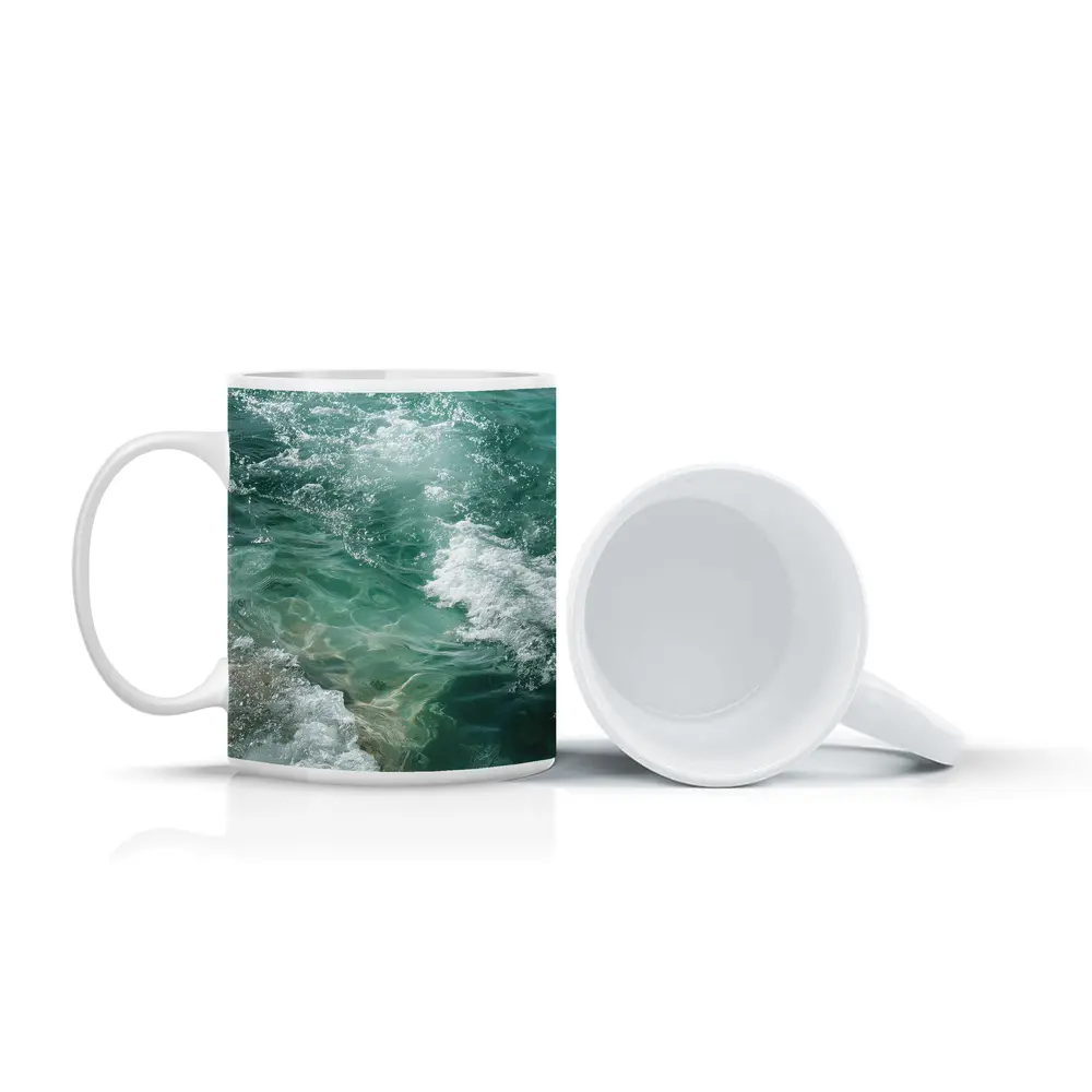 Clear Turquoise Ocean Waves Coastal Water – Mugs