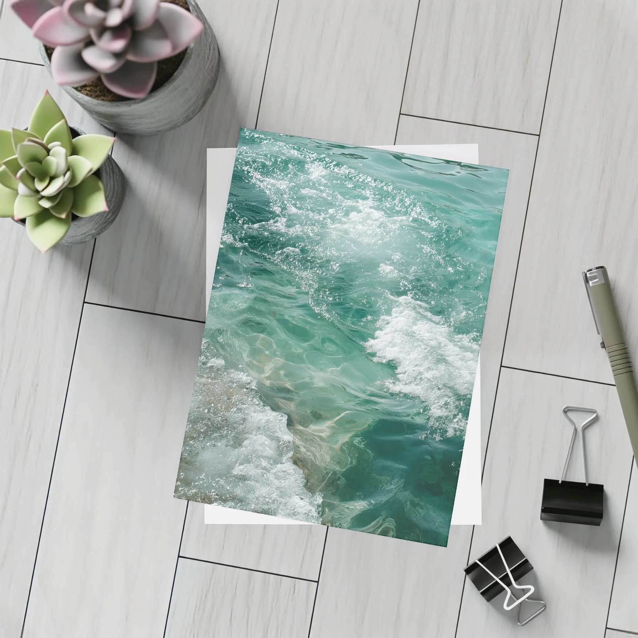 Clear Turquoise Ocean Waves Coastal Water – Postcards