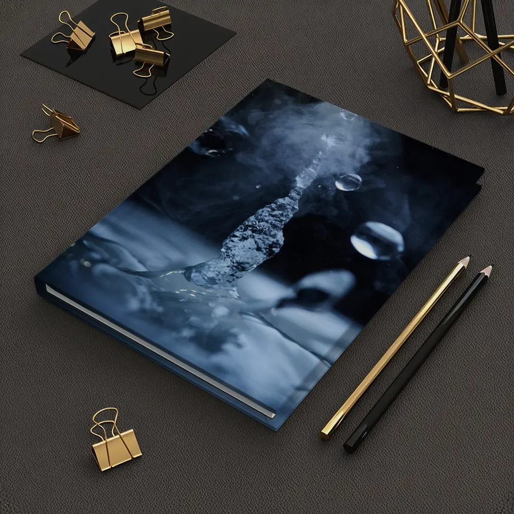 Water Drop Splash Dark Blue Abstract – Notebooks