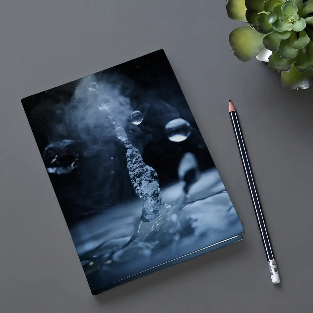 Water Drop Splash Dark Blue Abstract – Notebooks