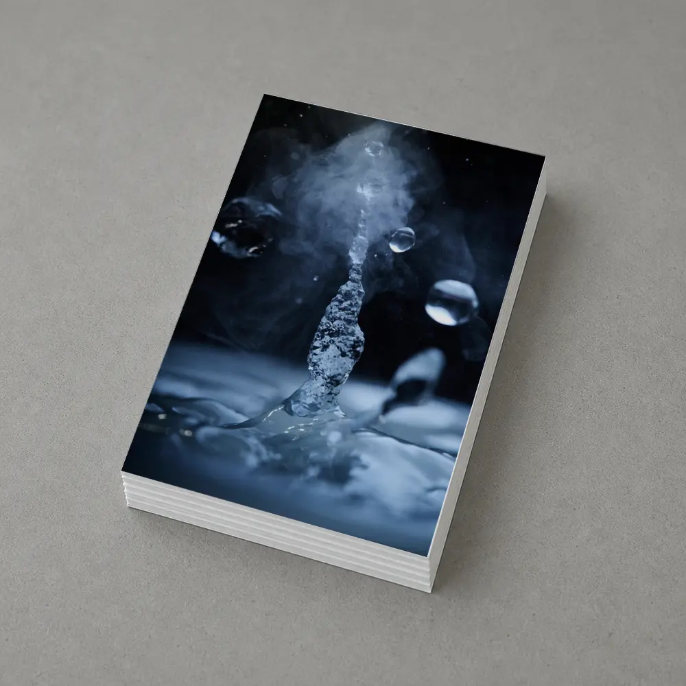 Water Drop Splash Dark Blue Abstract – Postcards