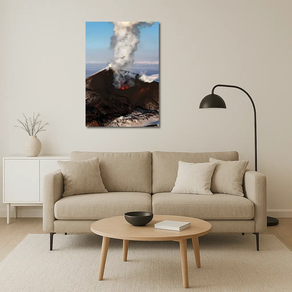 Active Volcano Eruption Lava Smoke Iceland – Wall Art