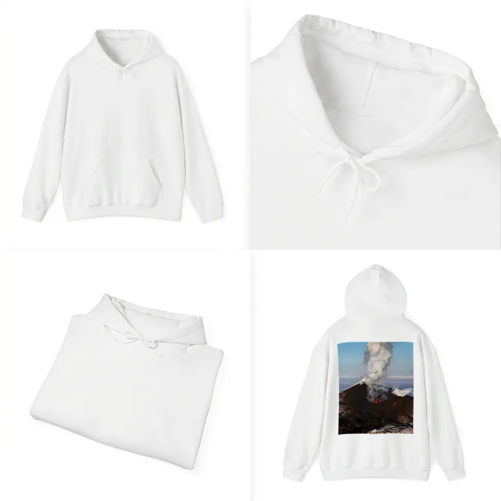 Active Volcano Eruption Lava Smoke Iceland – Hoodies