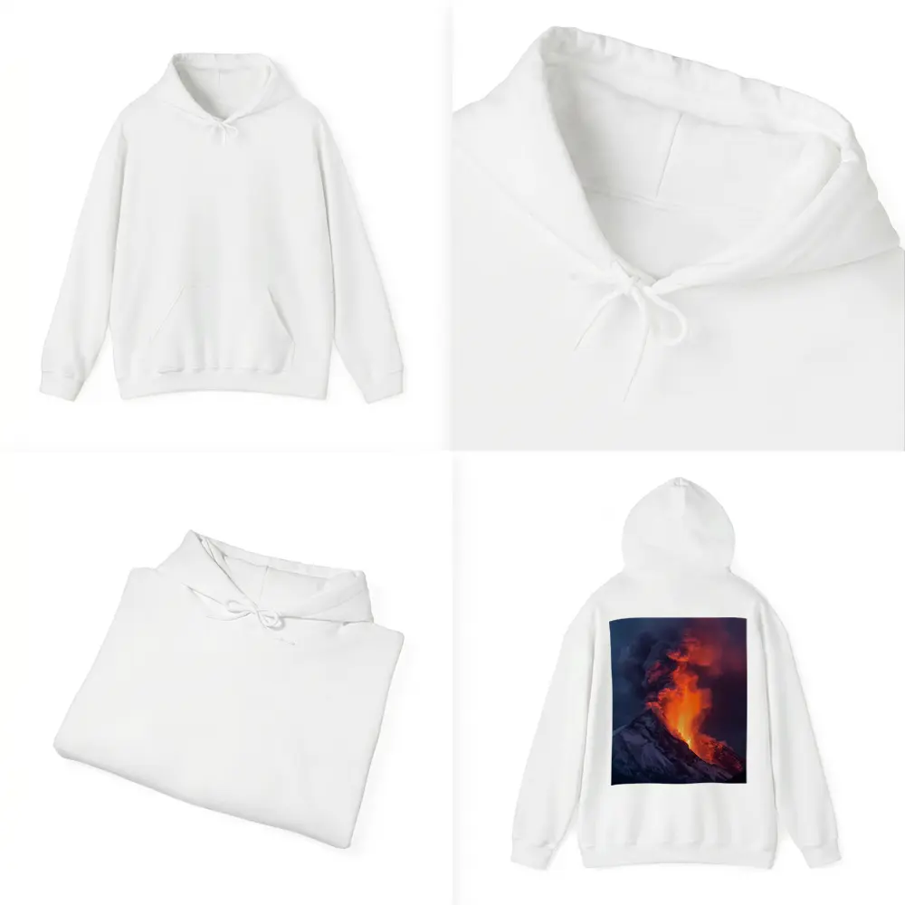 Erupting Volcano Lava Glowing Dark Sky – Hoodies