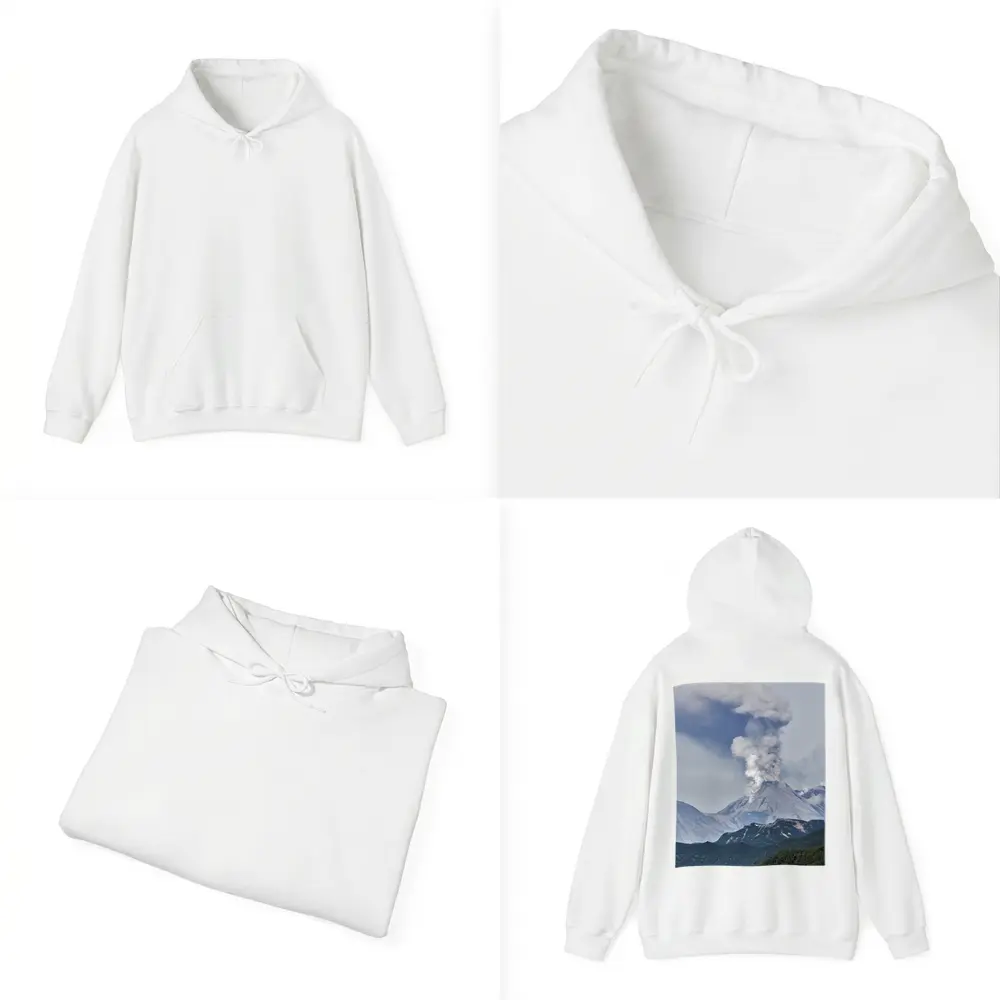 Erupting Volcano Ash Cloud Mountain Landscape – Hoodies